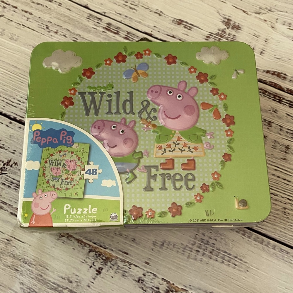 NEW! Peppa Pig 48 pc jigsaw puzzle in tin.